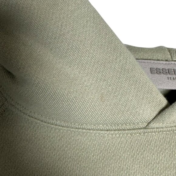 New Essentials Fear Of God Front Logo Pullover Hoodie Sage Size Small - Picture 5 of 10
